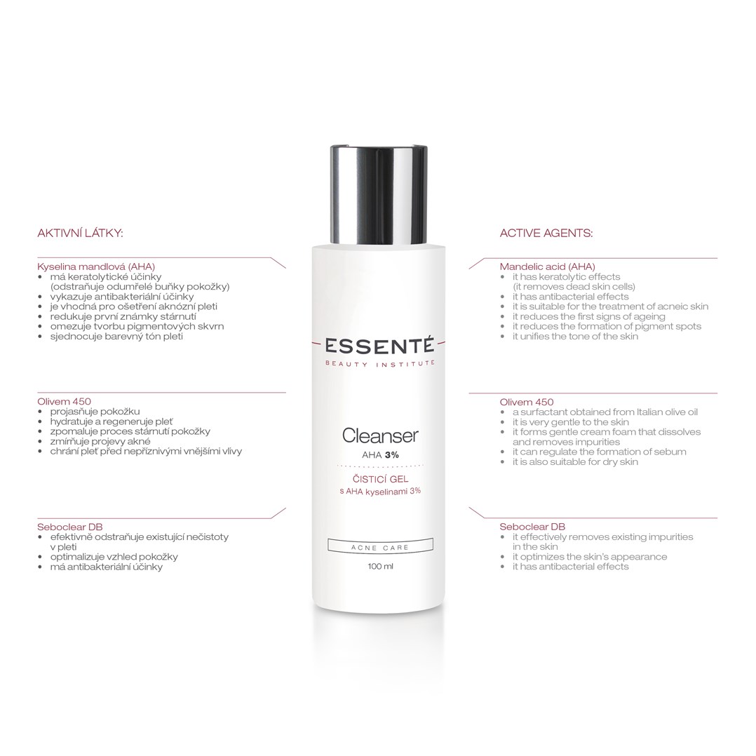 ESSENTÉ ČISTICÍ GEL S AHA KYSELINAMI 3% 5X3 ML TESTER