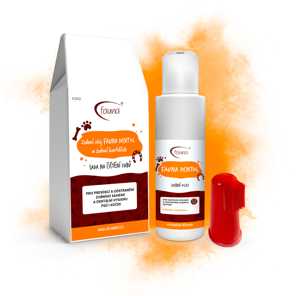 AF - FAUNA DENTOL 100 ml s kartáčkem pro čištění zubů psů