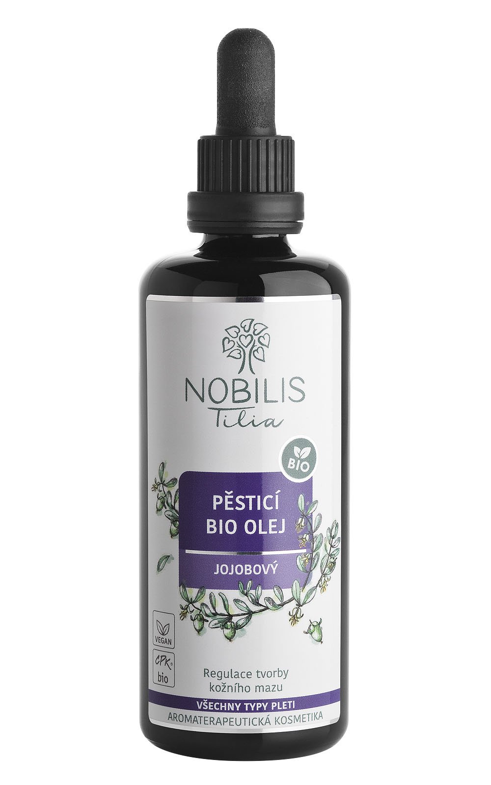 Nobilis Pěsticí BIO olej jojobový 100 ml fialové sklo