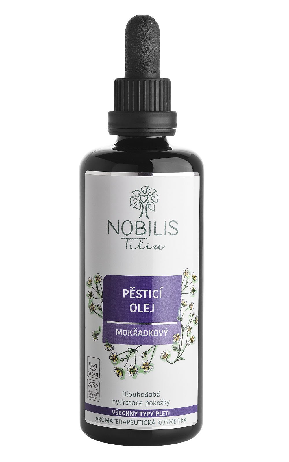 Nobilis Pěsticí olej mokřadkový 100 ml fialové sklo