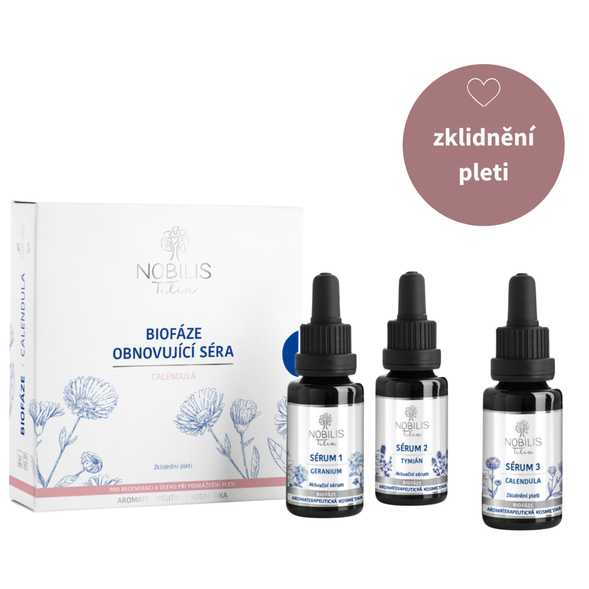 Nobilis Biofáze Obnovující séra Calendula, 3x20 ml