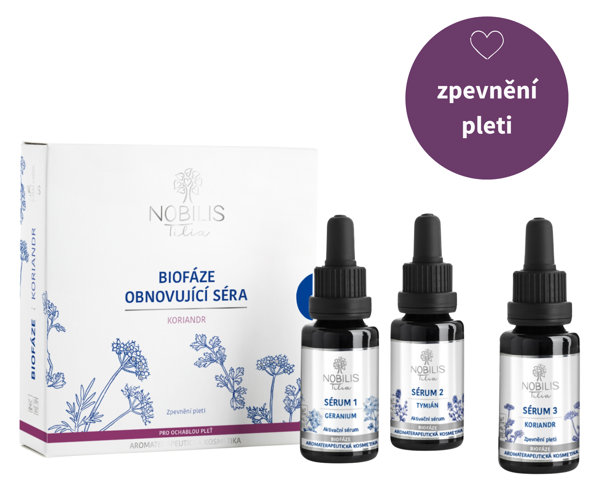 Nobilis Biofáze Obnovující séra Koriandr, 3x20 ml
