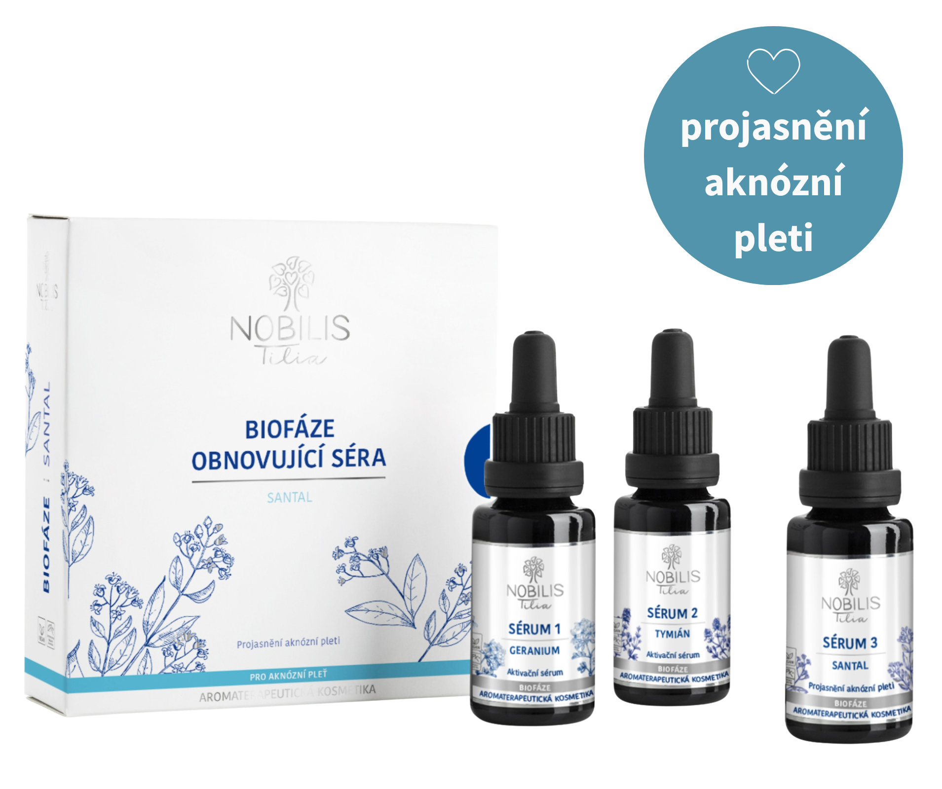 Nobilis Biofáze Obnovující séra Santal, 3x20 ml