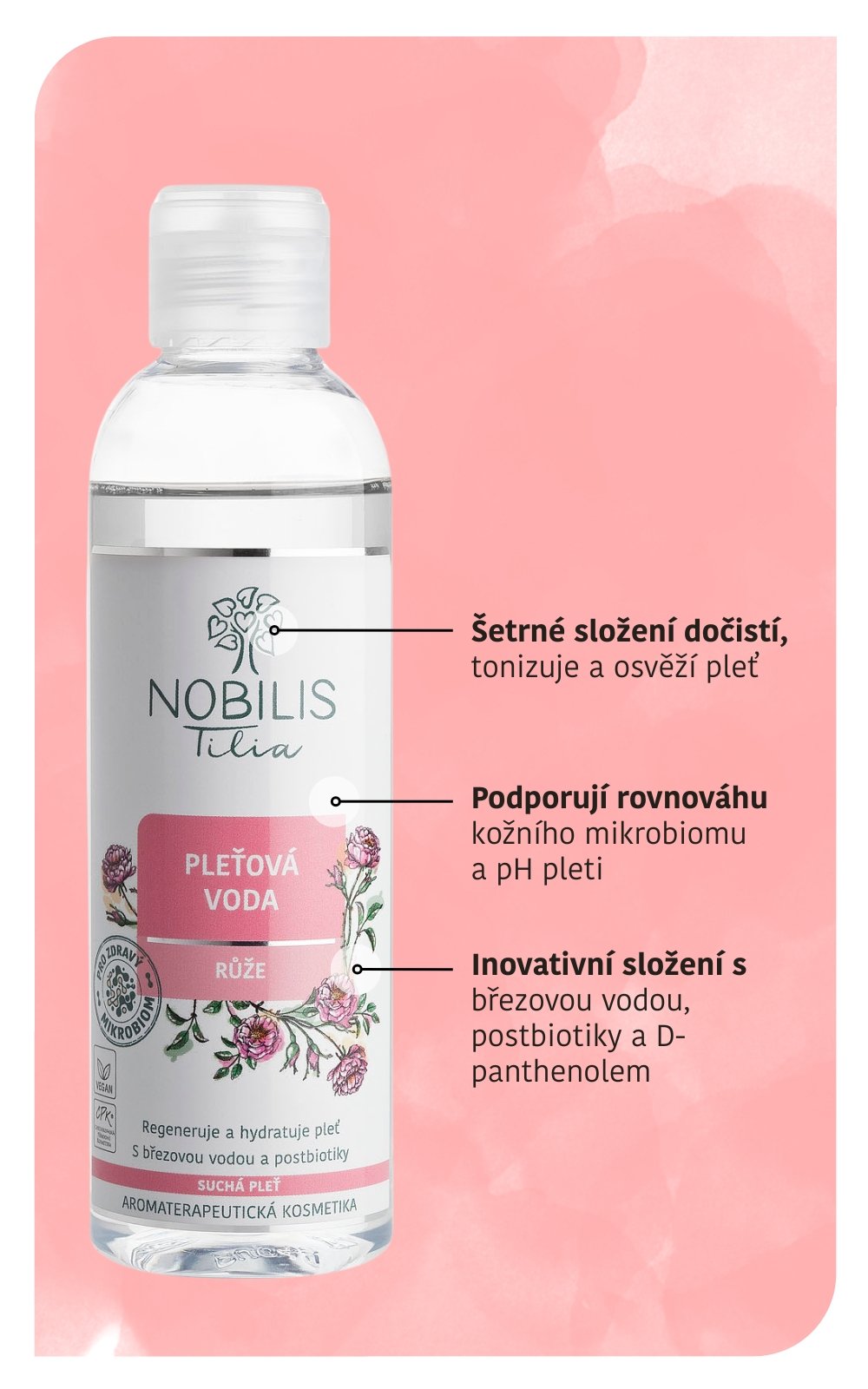 Nobilis Pleťová voda Růže 500 ml