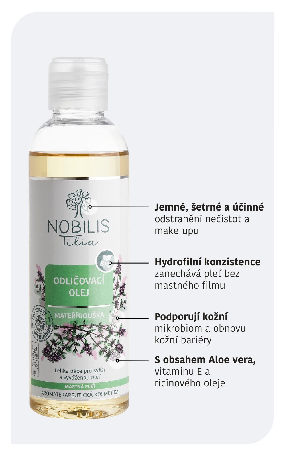 Nobilis Odličovací olej Mateřídouška 200 ml