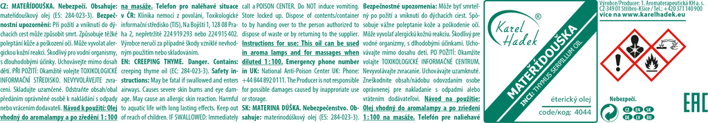 KH - Esenciální olej MATEŘÍDOUŠKA 20 ml