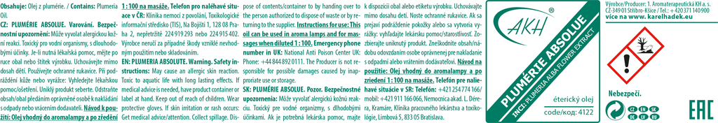 KH - PLUMÉRIE ABSOLUE Exkluzivní esenciální olej 5 ml