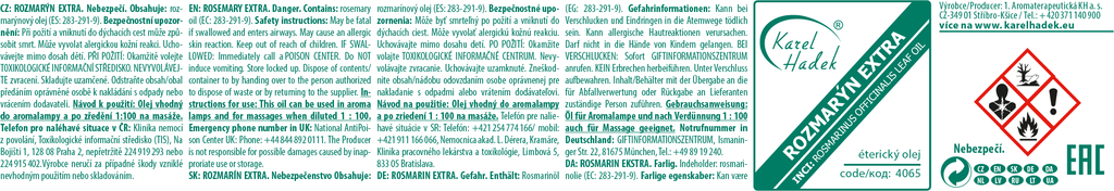 KH - Éterický olej ROZMARÝN 10 ml