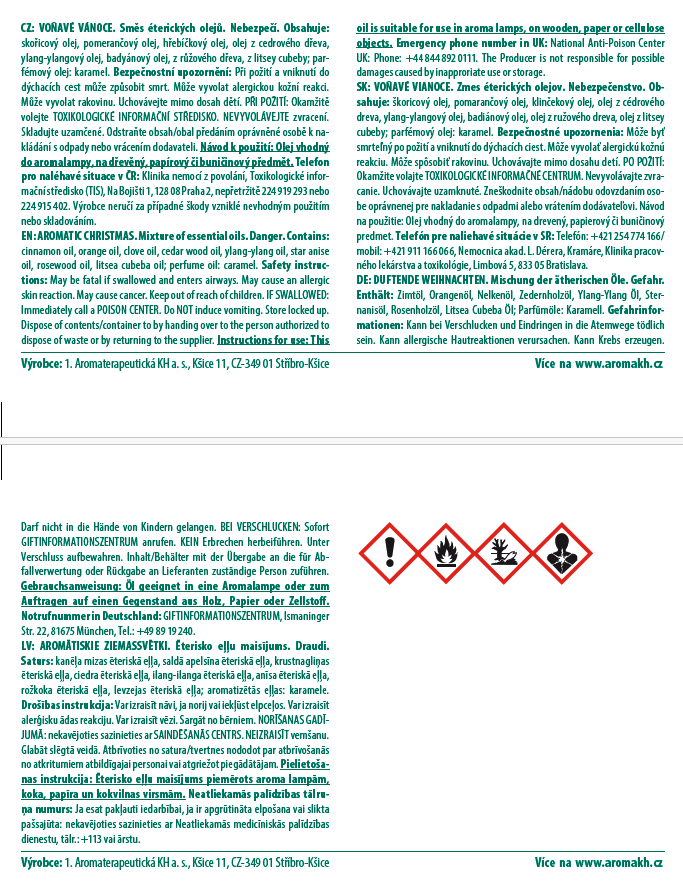 KH - VOŇAVÉ VÁNOCE Směs éterických olejů 10 ml