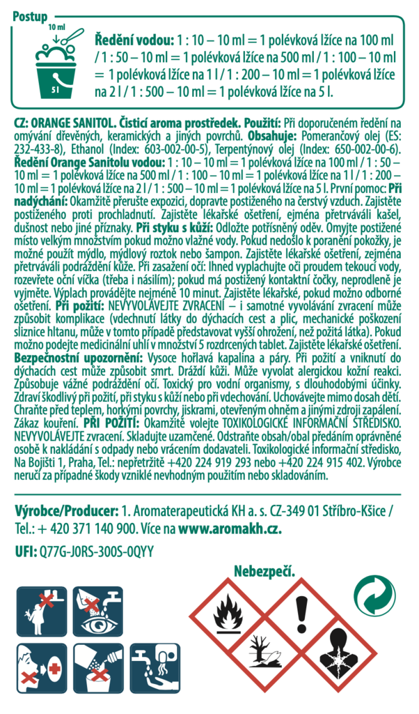 KH - ORANGE-SANITOL  Čisticí aroma-přípravek 500 ml