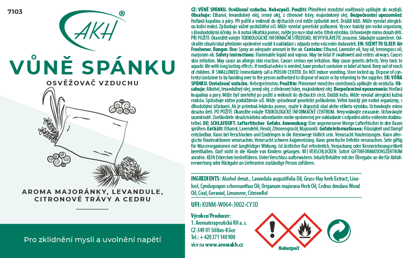 KH - VŮNĚ SPÁNKU osvěžovač vzduchu 100 ml