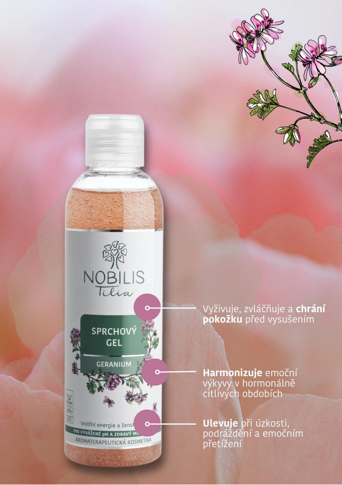 Nobilis Sprchový gel Geranium 500 ml