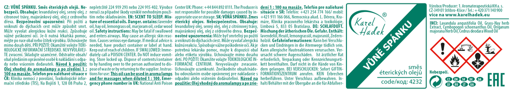 KH - VŮNĚ SPÁNKU Směs éterických olejů 10 ml