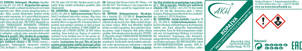 KH - Éterický olej KOPAIVA 10 ml
