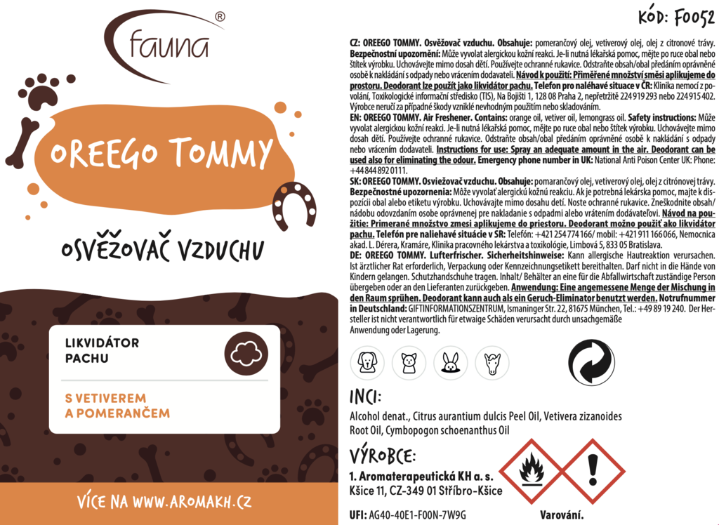AF - OREEGO TOMMY osvěžovač vzduchu 100 ml