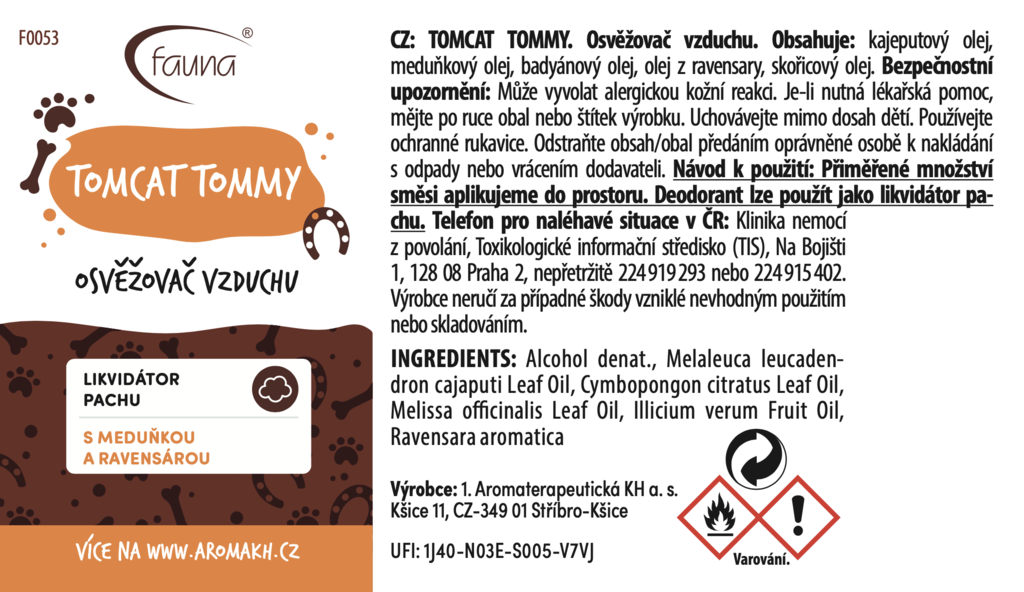 AF - TOMCAT TOMMY osvěžovač vzduchu 100 ml