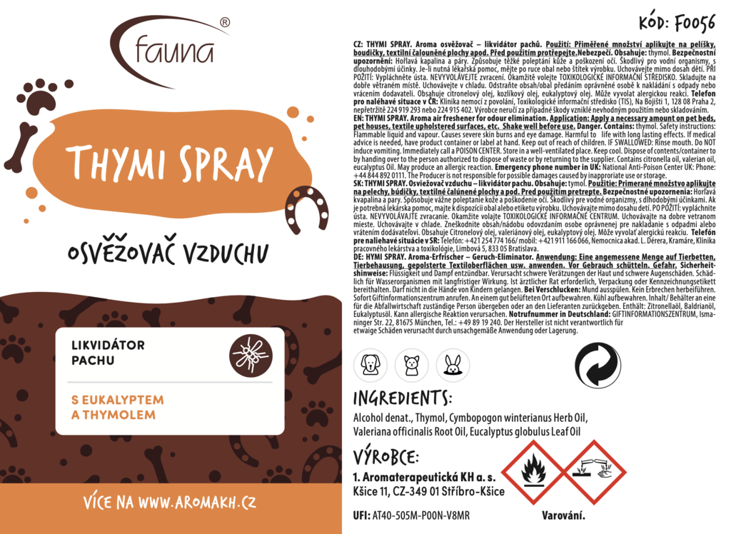 AF - THYMI SPRAY osvěžovač vzduchu 100 ml