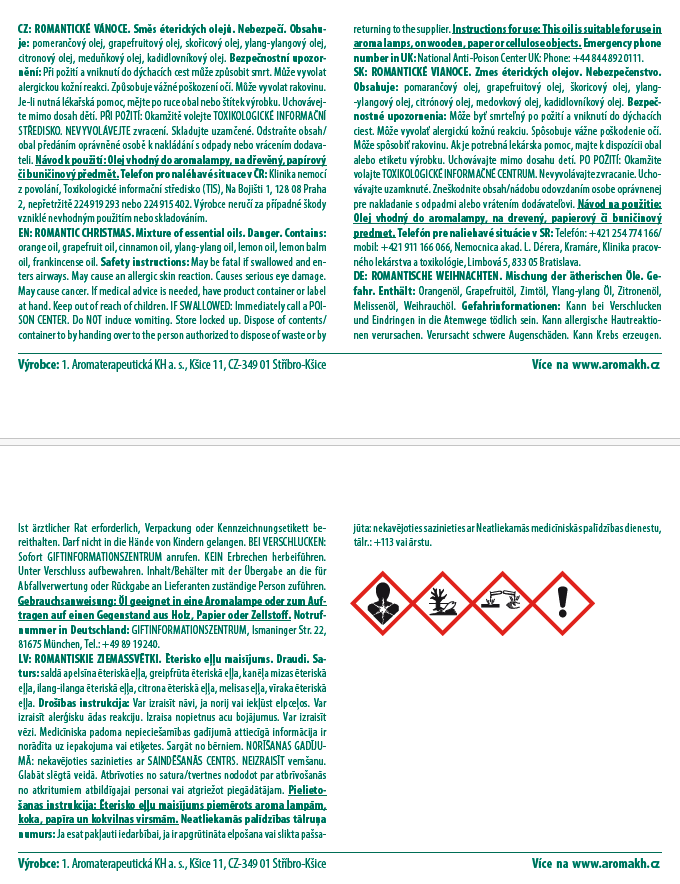 KH - ROMANTICKÉ VÁNOCE Směs éterických olejů 20 ml