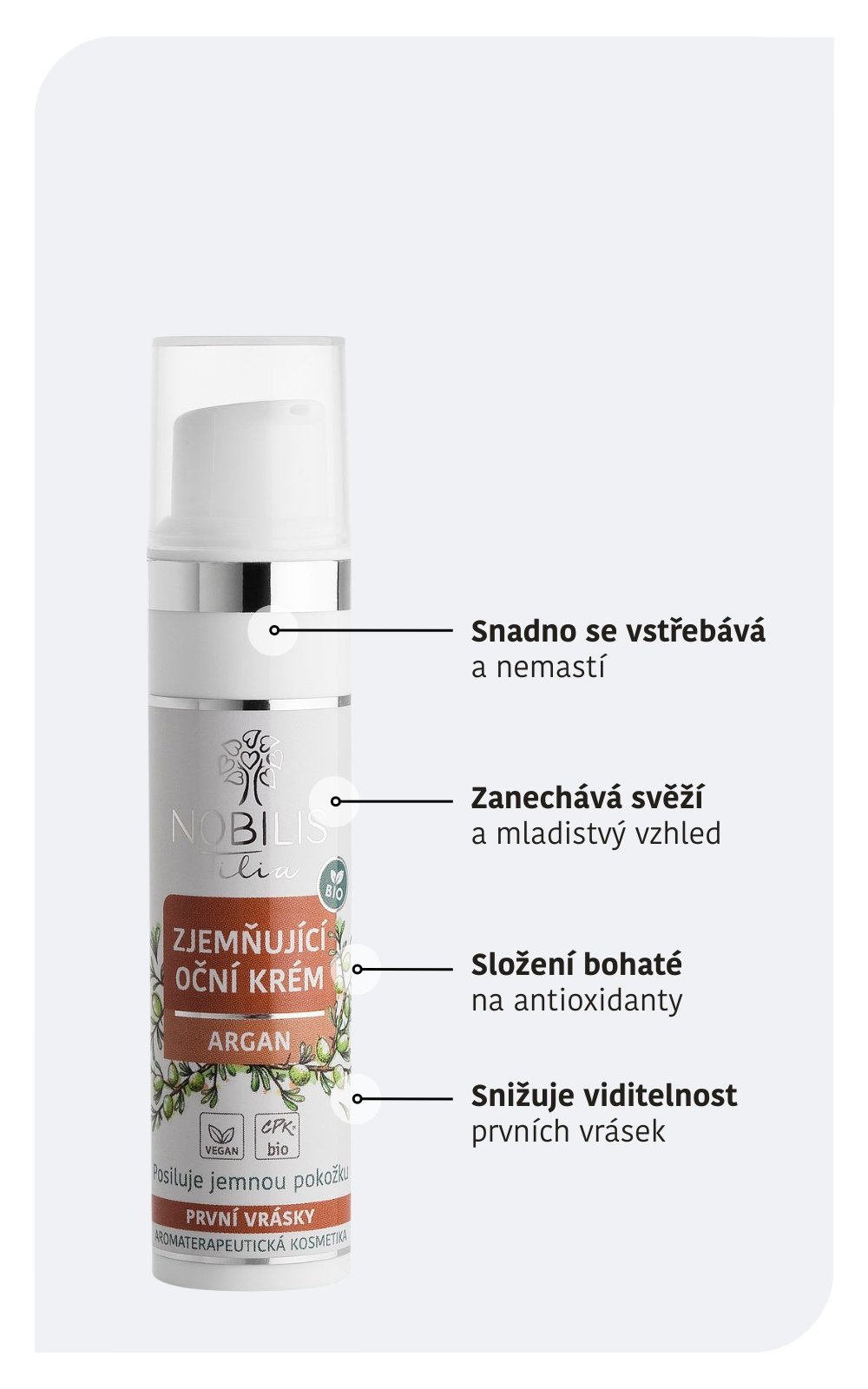Nobilis Zjemňující oční krém Argan 15 ml